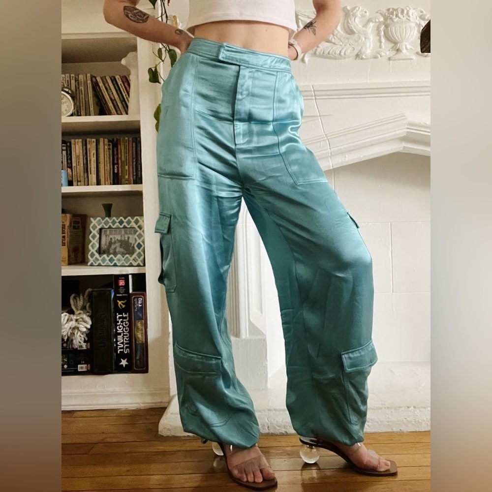 Nicholas Nori Utilitarian Drawcord Pant Blue size 4 - Picture 14 of 15